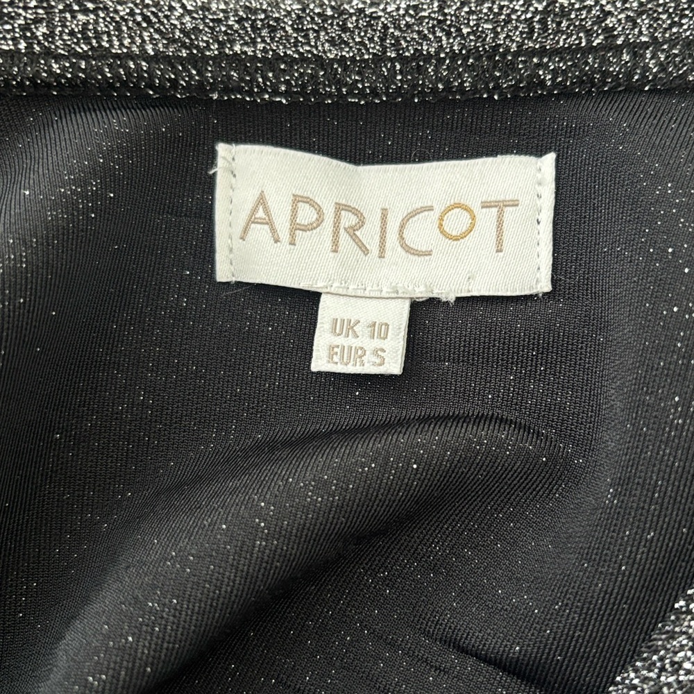 Apricot Metallic Silver Sparkle Wrap Mini Dress - Ruched Bodycon UK 10 (US 6) - Picture 4 of 10